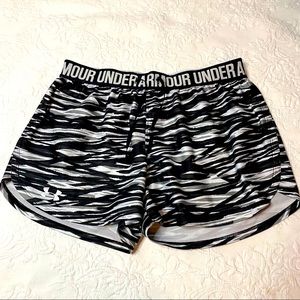 Under Armour black and white Athletic Shorts